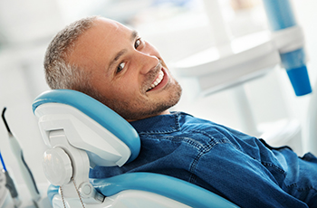 A patient in a dentist chair